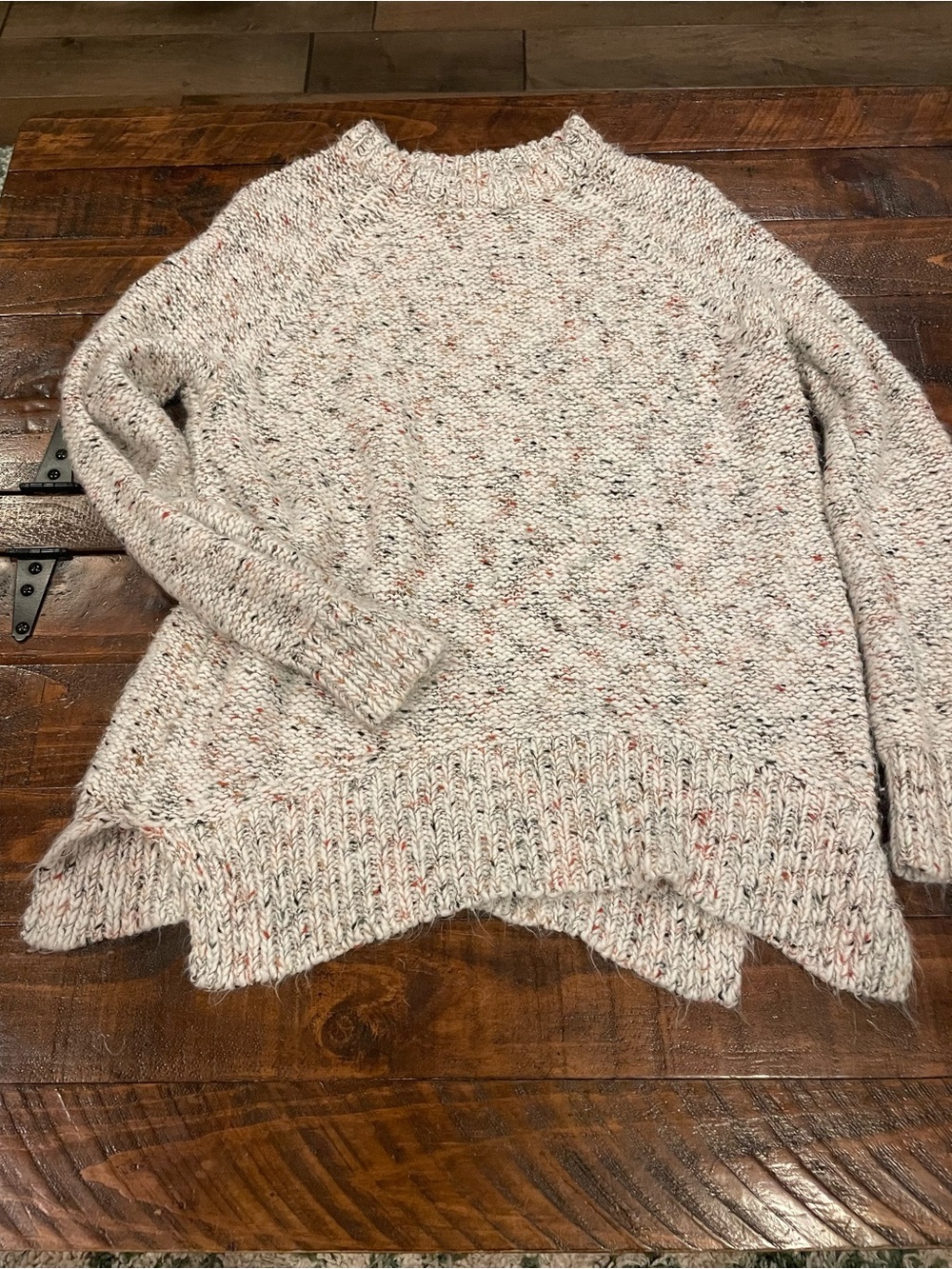 Mossimo Supply Co. Ivory Speckled Crewneck Sweater with Subtle Multicolor Flecks